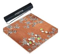 CYHTYM Thickened Edge Wrapped Mahjong Mat With Storage Bag, Anti Slip Silent Table Mat(Orange,70CM/27.5")
