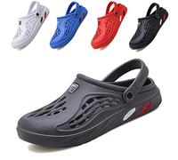 CYian Mens Womens Garden Clogs Quick-Dry Mesh Slipper Lightweight Sandals with Adjustable Strap Non-Slip Water Shoes for Indoor Outdoor-A Grey-UK 11