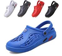CYian Mens Womens Garden Clogs Quick-Dry Mesh Slipper Lightweight Sandals with Adjustable Strap Non-Slip Water Shoes for Indoor Outdoor-A Blue-UK 9