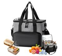 Cyiecw 13L Insulated Small Portable Cooler Bag, Waterproof Cooler Bag for Camping, Travel and Work, Isothermal Bag with Multiple Pockets and Adjustable Strap