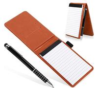 Cyiecw PU Leather Journal Mini Notebook Working Small Notepad with Pen Pad Holder Set Multifunctional A7 Soft Cover Notebook for Office Working, Study