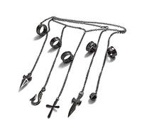CYILPR Keychain,Cool Five Finger Rings Rapers Simple Kurapika Chains Bracelet Full-five Fingers Rings Jewelry Gift for Adults