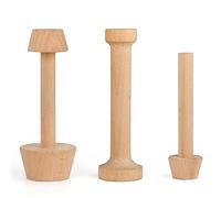 Cyimi 3 Pcs Wooden Tart Tamper Set, Double Side Pie Pastry Dough Tampers, DIY Cake Egg Tart Pan Mold Presser Baking tool for Mini Egg Tart Shells,Pastry, Cheesecake, Mini Pie and Dessert Baking