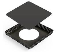 Cyimi Square Pie Pan Nonstick Tart Pan With Removable Bottom Heavy Duty Carbon Steel Fluted Quiche Pan Tart Mold for Baking Mousse Cakes Dessert,8.2 x 1-Inch