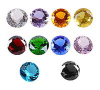 CYIOU 10 Pcs Gemstones Coloured Glass Pebbles Plastic Diamonds
