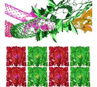 CYIOU 16 Pcs Christmas Hanging Decorations Christmas Ceiling Decorations Christmas Foil Garland Retro Christmas Decorations for New Year Xmas Party Supplies 9ft(Color)
