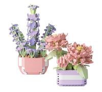 CYIOU 2 Pieces Mini Artificial Succulent Flowers Bonsai Bricks Set