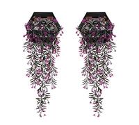 CYIOU 2pcs Artificial Hanging Flowering Trailing Plants Trailing Artificial Plants in Pot Fake Trailing Plant Suitable for Home Kitchen Garden Wedding Indoor Wall Decoration (Red)