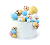 CYIOU 55pcs Ball Cake Decorating Set - Mini Colorful Disco & Pokemon Cake Decorating Kit for Wedding & Birthday Parties