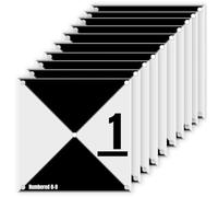 Cyiwniao 10 Pack Drone Ground Control Point GCP, Center Eyelet Numbered 0-9, 24"x24" Triangular Black/White Markers UAV Aerial Target for Mapping & Surveying