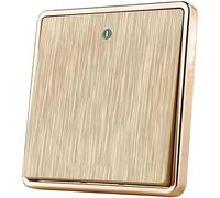 CYJAZNHH Champagne Gold Wall Light Switch, 1-4 Gang 2 Way Push Button Toggle Switch, 220V, 2200W Manual Control(1 Gang 2 Way)