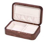 CYJAZNHH Jewellery Box, Walnut Wood Double Layer Jewelry Box Organizer With Velvet And Magnets(#3)