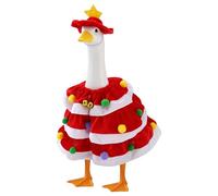 CYjorkbgg Christmas Porch Goose Outfits - Dress and Hat Christmas Outfit for Plastic and Cement Goose Lawn Patio Gooses Statue Costume for Xmas Holiday Outdoor Yard Garden Patio Party Decor (Red)
