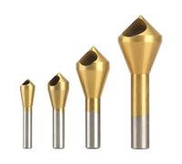 CyjYwp 4 Count Titanium Coated Countersink Chamfer Drill Bits Set for Wood, Metal, Plastic