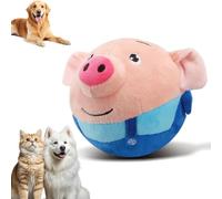 cykapu Active Moving Pet Plush Interactive Dog Toys, Squeaky Moving Dog Ball Toy Interactive Puppy Toys, Cartoon Plush Bounce Talking Toys to Keep Them Busy (Blue)