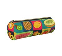 Cykazhst Art Style Fruit Leather Pencil Case Pencil Pouch Cute Zippered Pen Case for Work & Office Gold