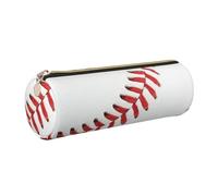 Cykazhst Baseball Lace Close Up Leather Pencil Case Pencil Pouch Cute Zippered Pen Case for Work & Office Gold