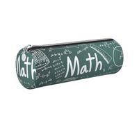Cykazhst Formulas Shapes Theory Math Lesson Word Leather Pencil Case Pencil Pouch Cute Zippered Pen Case for Work & Office Silver