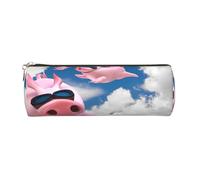 Cykazhst Funny 3D Piggies Leather Pencil Case Pencil Pouch Cute Zippered Pen Case for Work & Office Gold