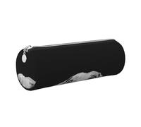 Cykazhst Pad Dachshund Leather Pencil Case Pencil Pouch Cute Zippered Pen Case for Work & Office Silver