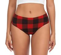 Cykazhst Plaid Red And Black Womens Underwear Soft And Stretchy Ladies Knickers For Women Daily Wear Xl