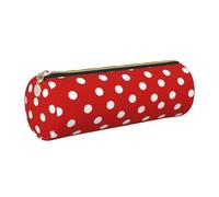 Cykazhst Polka Dot Leather Pencil Case Pencil Pouch Cute Zippered Pen Case for Work & Office Gold
