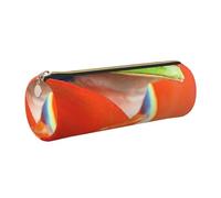 Cykazhst Red Eyes Tree Frogs Leather Pencil Case Pencil Pouch Cute Zippered Pen Case for Work & Office Gold