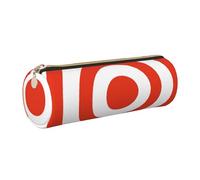 Cykazhst Vector Design Target Leather Pencil Case Pencil Pouch Cute Zippered Pen Case for Work & Office Gold