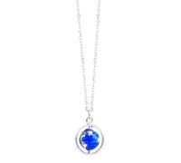 Cykdohy Creative Globe Pendant Necklace for Women Men Blue Enamel Circle World Map Charm Fashion Statement Earth Planet Adjustable Chain Choker Universe Travel Jewelry for Daughter Sister