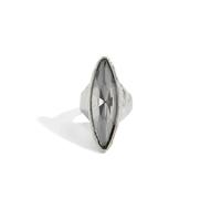 Cykdohy Large Marquise Gray Rhinestone Cocktail Statement Ring for Women Chunky Band Exaggerated Big Geometric Crystal Thick Knuckle Finger Rings Fashion Jewelry Bridal Prom Wedding Party Engagement