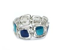 Cykdohy Vintage Hollow Geometric Enamel Elastic Bracelet for Women Chunky Retro Unique Wide Stretch Statement Bangle Bracelets Stackable Wristband Summer Beach Jewelry Gift for Her, One Size, Alloy