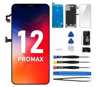 CYKJGS for iPhone 12 Pro Max Screen Replacement with Front Speaker Proximity Sensor LCD 6.7" Display Digitizer 3D Touch Full Assembly Front 12 Promax Glass Repair Kit Fix Tool A2342 A2410 A2411 A2412