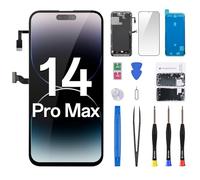 CYKJGS for iPhone 14 Pro Max Screen Replacement with Proximity Sensor Earspeaker Flex Cable 6.7" 3D Touch LCD Display Digitizer Full Assembly Front Glass Repair Fix Tools Kit A2651 A2893 A2894 A2896