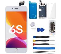 CYKJGS for iPhone 6S Screen Replacement White 4.7 inch with Home Button, 3D Touch Digitizer LCD Display Full Assembly Fix Kit, Front Camera Proximity Sensor Ear Speaker Repair Tools A1633 A1688 A1700