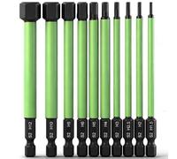 CYLBAQ 10PCS 1.5mm-12mm Allen Wrench Drill Bits, 1/4 Inch Hex Shank Hex Screwdriver Bit Set, 100MM Long Black Allen Key Bit Set for Assembling Furniture