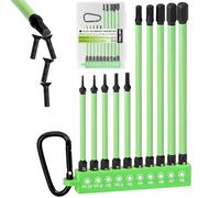 CYLBAQ 10PCS Impact Allen Key Drill Bit Set, 100mm+150mm Long S2 Steel Metric Hex Bits H1.27-H8, 1/4" Hex Shank Allen Wrench Bits with Locking Carabiner & Storage Holder