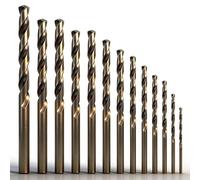 CYLBAQ 13pcs M35 Cobalt Drill Bit Sets, 1.5-6.5mm HSS Drill Bits, Metric High Speed Steel Twist Drill Bit Set Extremely Heat Resistant with Straight Shank for Stainless Steel, Metal, Wood & Plastic