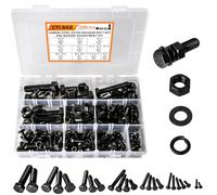 CYLBAQ 328PCS Hex Head Screws Bolts Nuts and Washers Set Kit, M3 M4 M5 M6 M8 M10 M12 Outer Hexagonal Screw Assortment Set, Carbon Steel Hex Bolt Assorted Metric Kit for DIY Industry Mechanical