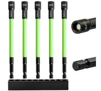 CYLBAQ 8MM Magnetic Nut Driver Set for Impact Drill, 5pcs 150mm (6 INCH) Long Nut Drivers, Long Shank Nut Driver Bits, 1/4" Hex Shank, Hex Shank Drill Bit Set