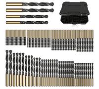 CYLBAQ 99pcs HSS 4341 Drill Bit Set, 1.5-10mm Twist Drill Bits High-Speed Steel Gold Titanium and Black Nitride for Drilling Steel, Alloy, Iron, Copper, Wood, Plastic, with Hard Storage Case