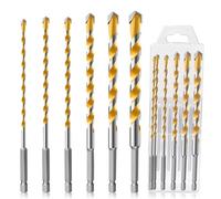 CYLBAQ Carbide Tips Drill Bit Set Hex Shank, 6PCS 160mm Length Carbide Tipped Hammer Drill Multi Construction Drill Driver Bits for Metal, Block, Brick, Soft Tile, Wood, Plastic(4.5.6.8.10.12mm)