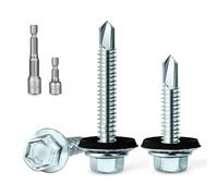 CYLBAQ Hex Head Self Tapping Screws, Self Drilling Roof Screws with Rubber Sealing Washer, M4.8 x 35mm, M5.5 x 25mm with Hex Socket for Metal or PVC Roof Panels, Wire Ducts, Ventilation Pipes