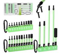 CYLBAQ Impact Drill Allen Key Bit Set 25mm+50mm+100mm+150mm, 25PCS Alan Keys Sets with Locking Carabiner, 1/4" Shank S2 Steel Metric Hex Impact Allen Wrench Drill Bit Set with Magnetic Bit Holder