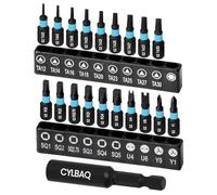 CYLBAQ Square Screwdriver Bits Triangle Screwdriver Bits and Tri-Wing U-Shape Screwdriver Bit Set, S2 Steel 1/4” Hex Shank Magnetic Security Screwdriver Bit Sets with 60mm Bit Extension Holder