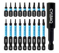 CYLBAQ Triangle Screwdriver Bits, 19Pcs Triangle Head Screwdriver Bit Set 25mm 60mm S2 Steel Magnetic 1/4” Hex Shank Tamper Proof Security Triangular Bits with Bit Extension Holder Impact Power Tool