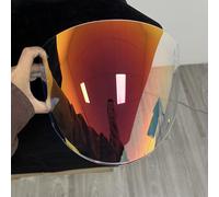 CYLCLNB Motorcycle Helmet Visor Lens, YOURNAME GP/GS Helmet Visor Replacement,UV Protection Scratch-resistant Helmet Face Shield Compatible with KYT GP/GS (Gold-For day)(Revo Clear Red-for Day Night)