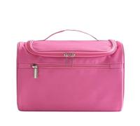 CYLDHMMakeup Bag Bright Blue Oxford-Fabric Travel Cosmetic with Top Handle,Multi-Metal-Zipper Compartment Portable Toiletry Storage Pouch-Pink
