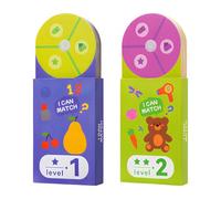 Cyleibe 2 Stages Kinds Rope Matiching Game for 3-7 years old, Basic Cognitive Reading Training Cards with Matching Strings Thinking Toy, Parent-Child Fun Interactive Puzzle, Gifts for kids