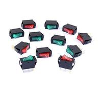 Cylewet 12Pcs AC 15A/250V 20A/125V Boat Rocker Switch 3 Pins 2 Positions ON/Off with Red/Green Indicator Light (Pack of 12) CYT1109