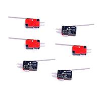 Cylewet 6Pcs V-153-1C25 Micro Limit Switch Long Straight Hinge Lever Arm SPDT Snap Action (Pack of 6) CYT1068